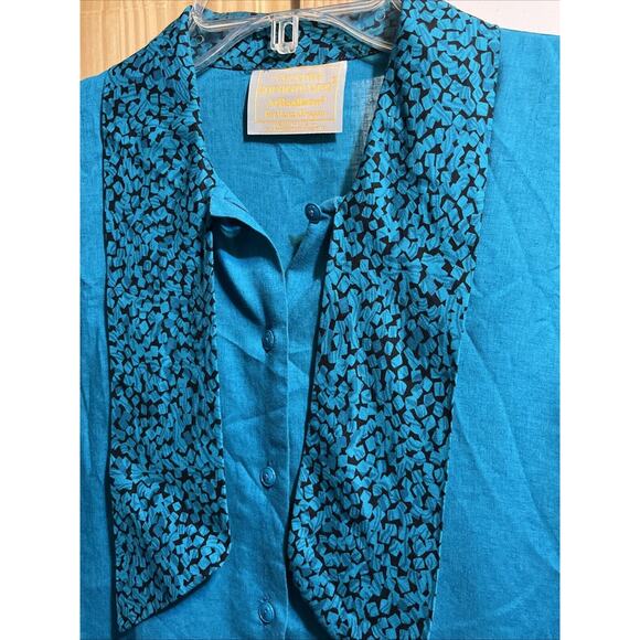 Pendleton Country Sophisticates VTG Womens Sz 6 Blue Rayon Linen Button Shirt LS - Picture 5 of 11